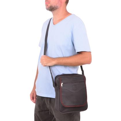 Imagem de pasta carteira masculina - Bolsa Masculina Capanga Shoulder Bag - Bolsa transversal em sintético automotivo