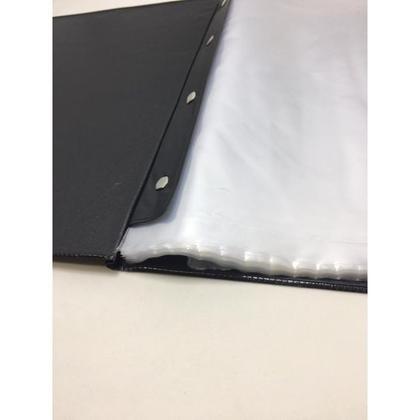 Imagem de Pasta Catálogo A4 Ofício Preta ACP com 20 Sacos Plásticos Para Organizar e Arquivar Papéis, Documentos, Relatórios e Trabalhos