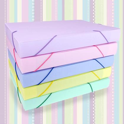 Imagem de Pasta com Aba e Elástico Ofício 4cm Linho Serena Dello - Azul Pastel