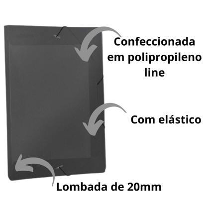 Imagem de Pasta com elastico com lombo 20mm oficio dac fume com 05 un