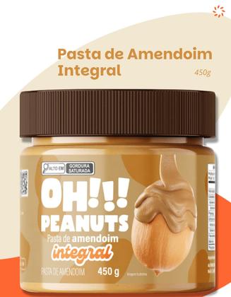 Imagem de Pasta De Amendoim Integral Sem Açucar 450g Oh Peanuts
