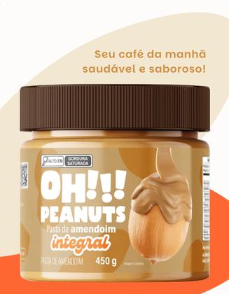 Imagem de Pasta De Amendoim Integral Sem Açucar 450g Oh Peanuts