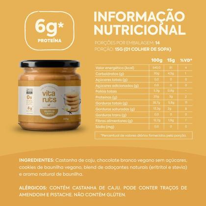 Imagem de Pasta de castanha de Caju Sabor Baunilha Crispies Vitanuts 205g