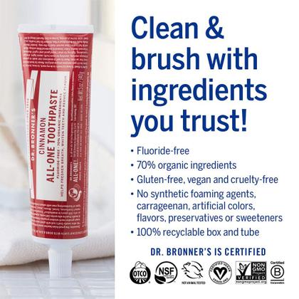 Imagem de Pasta de Dente Dr. Bronner's All-One - Kit com 3 Unidades de 150ml