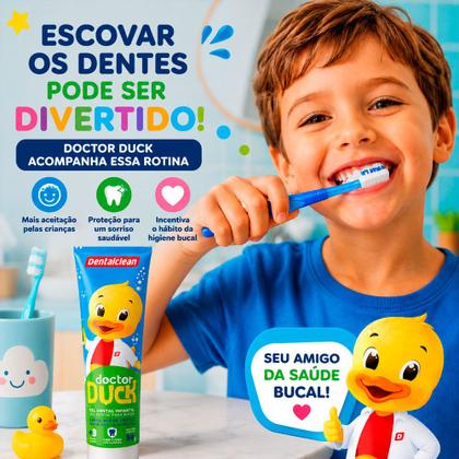 Imagem de Pasta de Dente Infantil Com Flúor 50g Doctor Duck Tutti Frutti Creme Gel Dental Dentalclean
