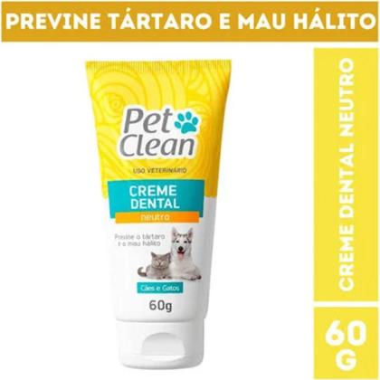Imagem de Pasta de Dente Pet Clean 60g Sabor Neutro para Cães e Gatos