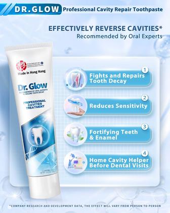 Imagem de Pasta de Dentes Dr. Glow - Reparadora de Cavidades com Hidroxiapatita (100mL x 2)