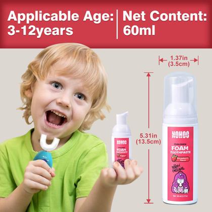 Imagem de Pasta de Dentes em Espuma NOHOO Kids - 60ml (2 Unidades) - Sabor Frutas