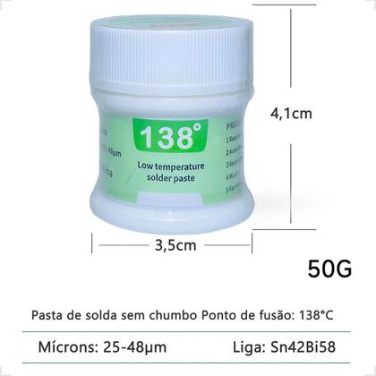 Imagem de Pasta de Solda de Estanho Fluxo de Solda Sem Chumbo 138  Com 50Gr