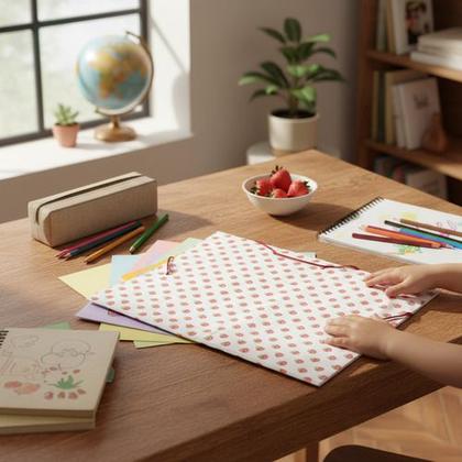 Imagem de Pasta Elástico Com Aba A4 Trend Color Morangos Plascony