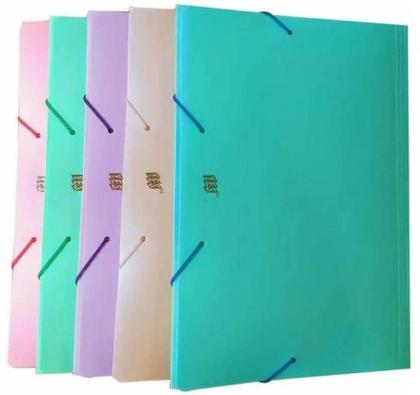 Imagem de Pasta elastico silicone aba yes pastel candy color escolar