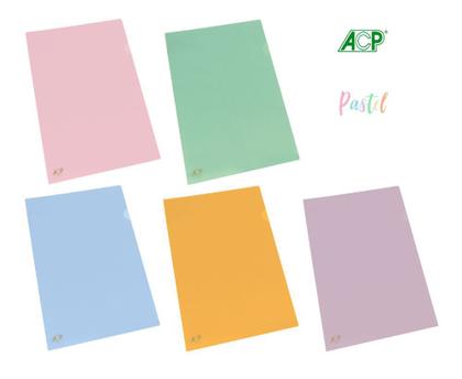 Imagem de Pasta em L A4 p/ Guardar Papeis e Documentos Cores Pastel Pct c/10 a Escolha