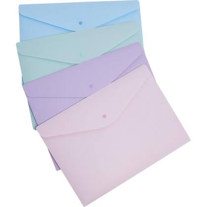 Imagem de Pasta Envelope A4 Rosa Pastel Pacote com 5