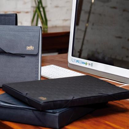 Imagem de Pasta Executiva Linho com Aba e Elástico Ofício Fina Dello - Preta