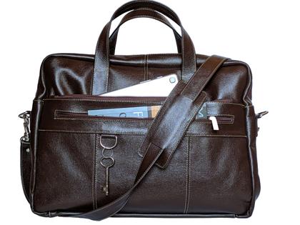 Imagem de Pasta Executiva Social Em Couro Bolsa Transversal Alça De Mão Porta Notebook