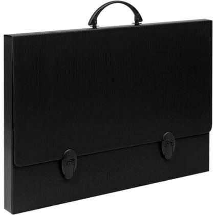 Imagem de Pasta Maleta Novaonda com ALÇA A2 Preta com Fecho 3,5CM
