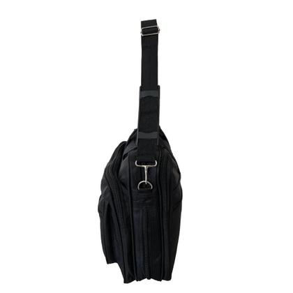 Imagem de Pasta Notebook Maleta Executiva Expansivel Laptop Casual Mochila 2 Em 1 Com 4 Bolsos Tiracolo Preta
