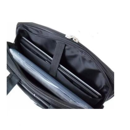 Imagem de Pasta Notebook Maleta Executiva Expansivel Laptop Casual Mochila 2 Em 1 Com 4 Bolsos Tiracolo Preta