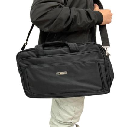 Imagem de Pasta Notebook Maleta Executiva Expansivel Laptop Casual Mochila 2 Em 1 Com 4 Bolsos Tiracolo Preta