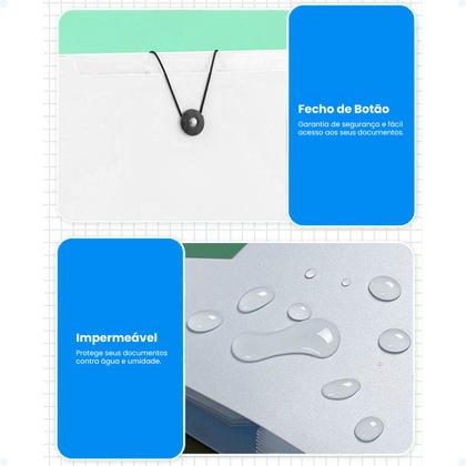 Imagem de Pasta Organizadora Sanfonada Transparente Porta Arquivos A4