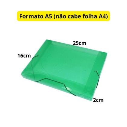 Imagem de Pasta Plástica com Elástico Pequena 25x16x2cm Verde ACP