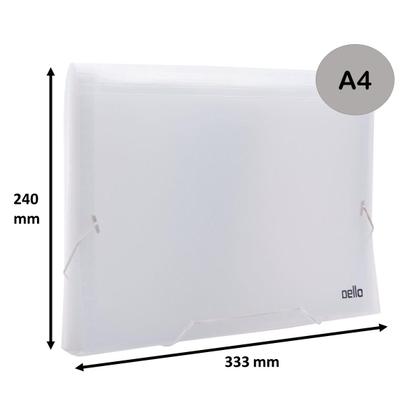 Imagem de Pasta Sanfonada 12 Divisórias Cristal A4 c/ Visor e Elástico Dello Resistente p/ Organizar Documentos Trabalhos Projetos