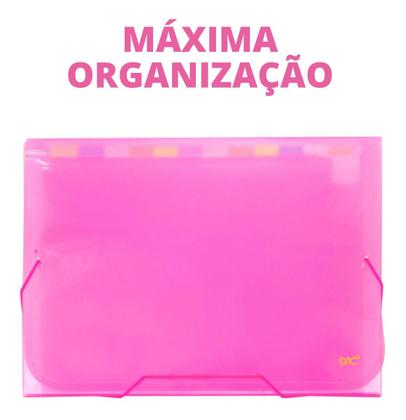 Imagem de Pasta Sanfonada A4 Com 12 Divisões Rosa Line Dac