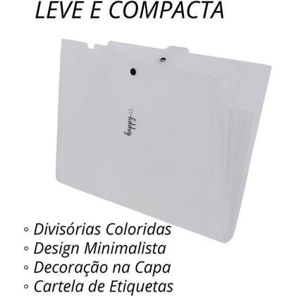 Imagem de Pasta Sanfonada Plástica A4 5 Divisoes Cristal - Polibras