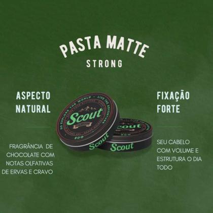 Imagem de Pasta Scout Matte Strong 120g - Efeito Seco e Alta Fixação