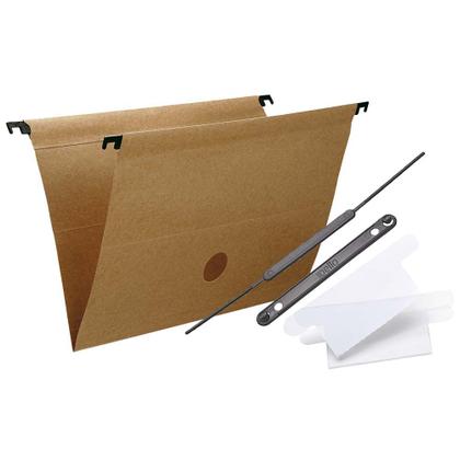 Imagem de Pasta Suspensa Arquivo Kraft Dello Grampo Visor 50 Unidades