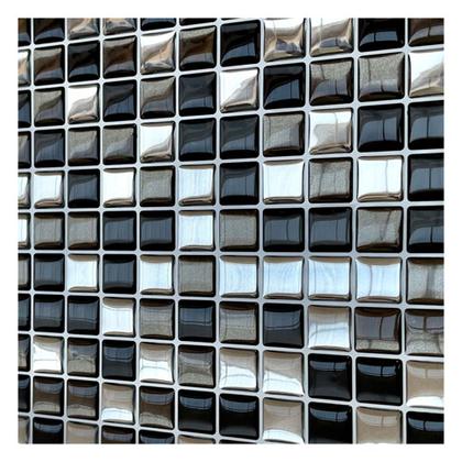 Imagem de Pastilha Adesiva Mini Cromada Branca, Cinza e Preta - Kit com 4 Placas 3M