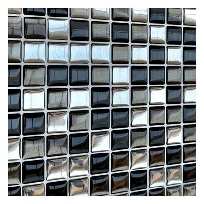 Imagem de Pastilha Adesiva Mini Cromada Branca, Cinza e Preta - Kit com 4 Placas 3M