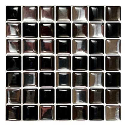 Imagem de Pastilha Adesiva Mini Cromada Branca, Cinza e Preta - Kit com 4 Placas 3M