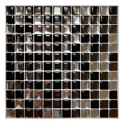 Imagem de Pastilha Adesiva Mini Cromada Branca, Cinza e Preta - Kit com 4 Placas 3M