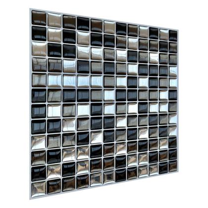 Imagem de Pastilha Adesiva Mini Cromada Branca, Cinza e Preta - Kit com 4 Placas 3M