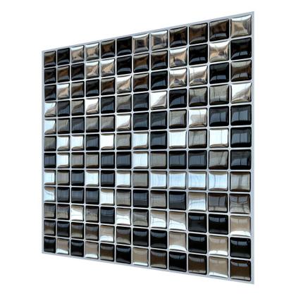 Imagem de Pastilha Adesiva Mini Cromada Branca, Cinza e Preta - Kit com 4 Placas 3M