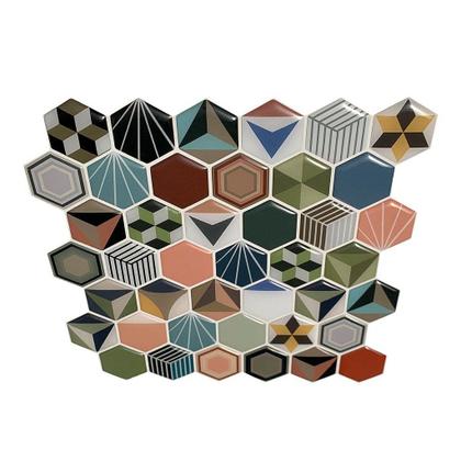 Imagem de Pastilha Adesiva Resinada Colmeia Patchwork - Kit com 4 Placas 3M