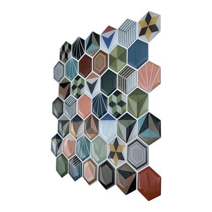 Imagem de Pastilha Adesiva Resinada Colmeia Patchwork - Kit com 4 Placas 3M