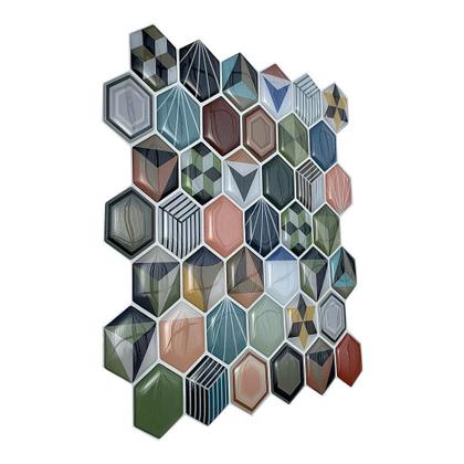 Imagem de Pastilha Adesiva Resinada Colmeia Patchwork - Kit com 4 Placas 3M