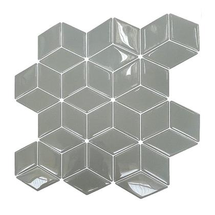Imagem de Pastilha Adesiva Resinada Cubo Cinza 28,5cm x 28,5cm - Ideal para Banheiro, Cozinha e Lavanderia