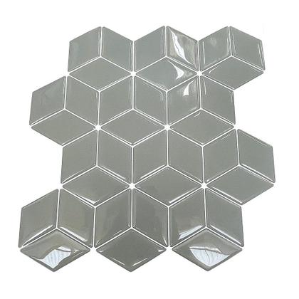 Imagem de Pastilha Adesiva Resinada Cubo Cinza 28,5cm x 28,5cm - Ideal para Banheiro, Cozinha e Lavanderia