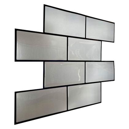 Imagem de Pastilha Adesiva Resinada Metrô Cinza com Rejunte Preto - 38,5cm x 29,5cm