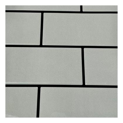 Imagem de Pastilha Adesiva Resinada Metrô Cinza com Rejunte Preto - 38,5cm x 29,5cm