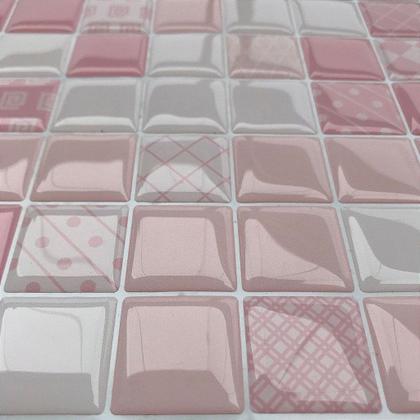 Imagem de Pastilha Adesiva Resinada Rosa Candy - Kit com 4 Placas