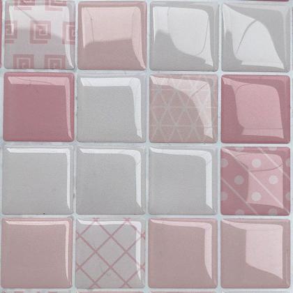 Imagem de Pastilha Adesiva Resinada Rosa Candy - Kit com 4 Placas