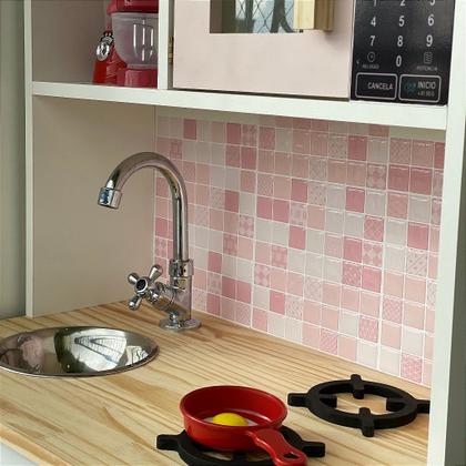 Imagem de Pastilha Adesiva Resinada Rosa Candy - Kit com 4 Placas