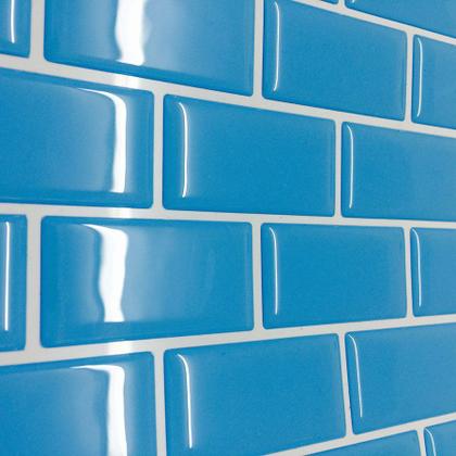 Imagem de Pastilha Adesiva Resinada Tijolinho Azul - Kit com 4 Placas de 3 M