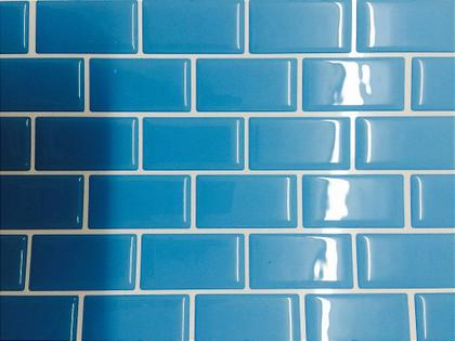 Imagem de Pastilha Adesiva Resinada Tijolinho Azul - Kit com 4 Placas de 3 M
