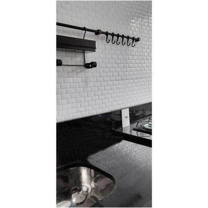 Imagem de Pastilha Adesiva Resinada Tijolinho Branco - Kit com 4 Placas Adesivas 3M