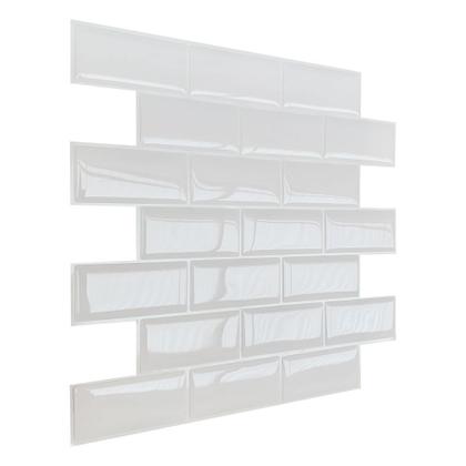 Imagem de Pastilha Adesiva Resinada Tijolinho Branco - Kit com 4 Placas Adesivas 3M